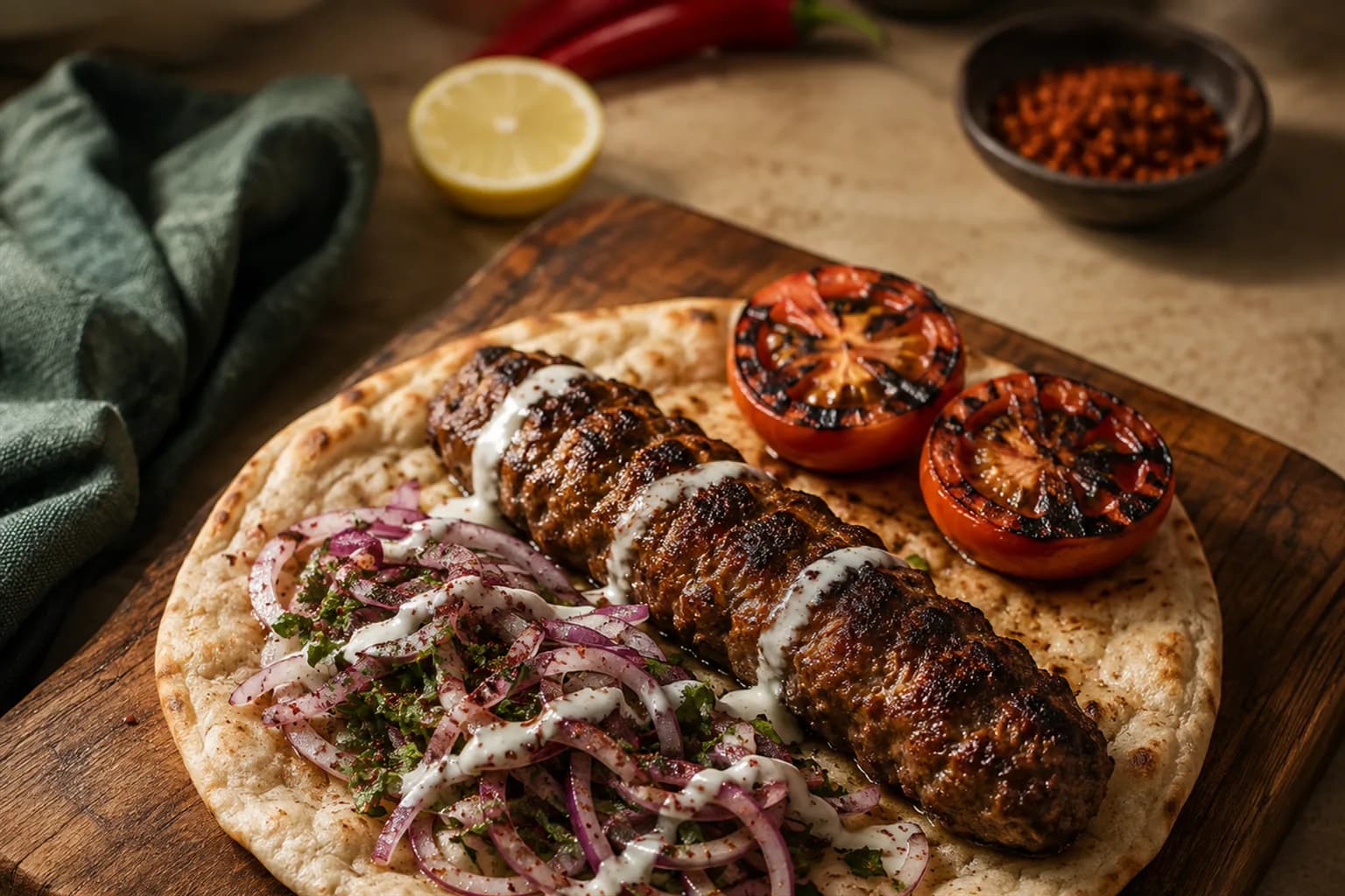 Adana Lamb Kebab Flatbread