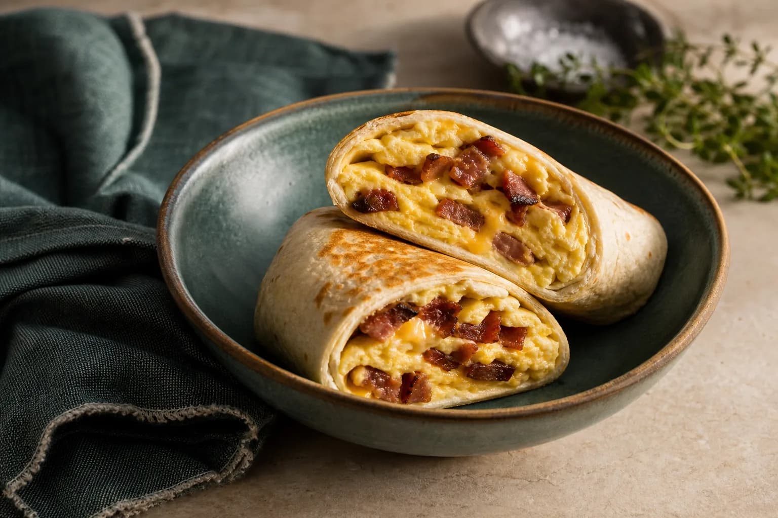 Bacon, Egg and Cheese Breakfast Burrito