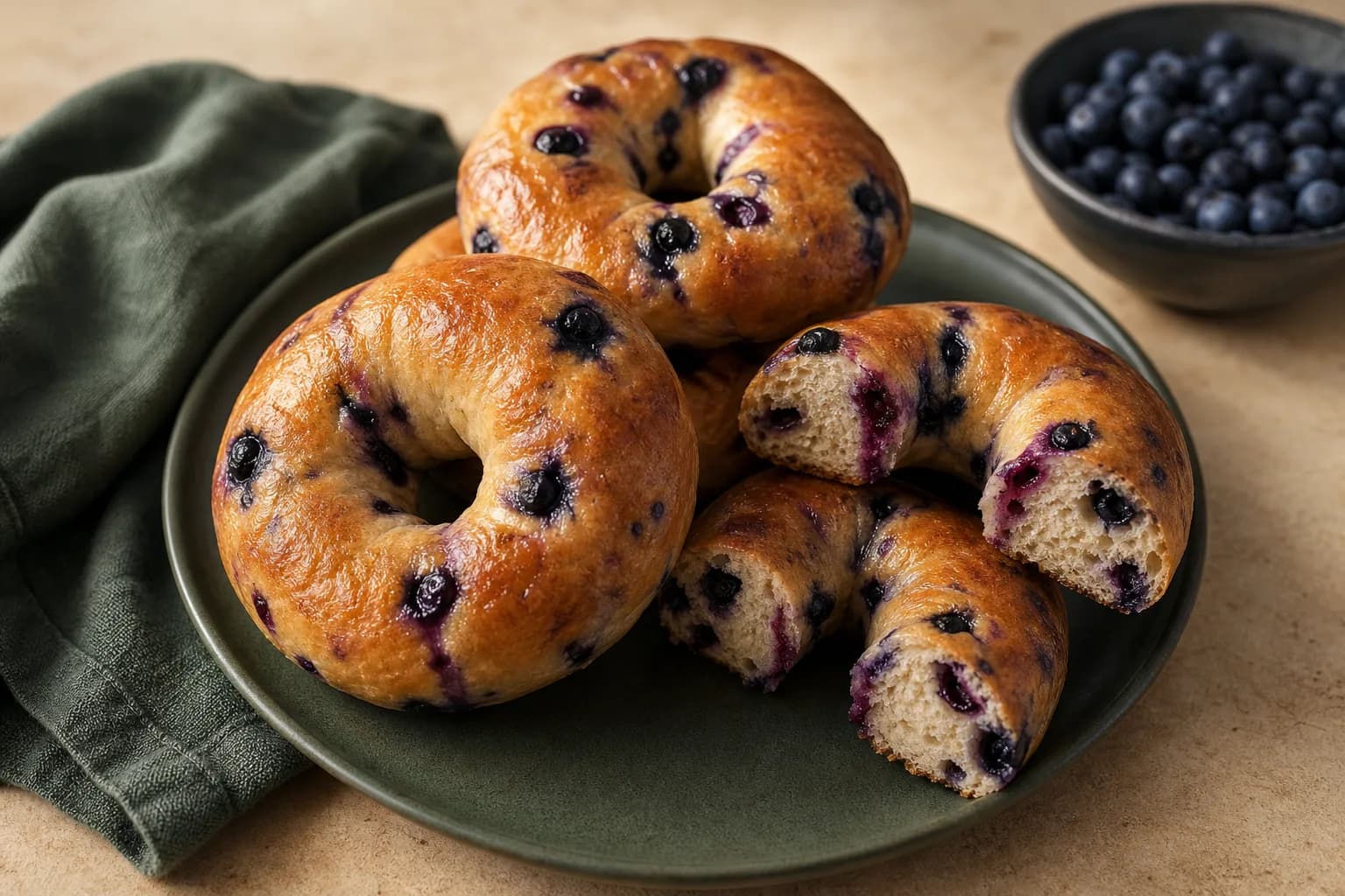 Blueberry Protein Bagels