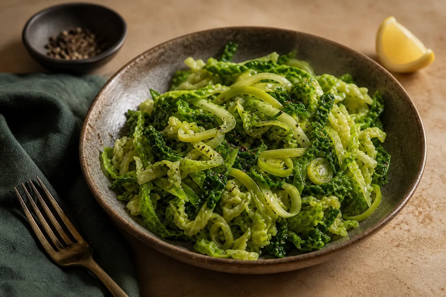 Buttered Greens with Leek