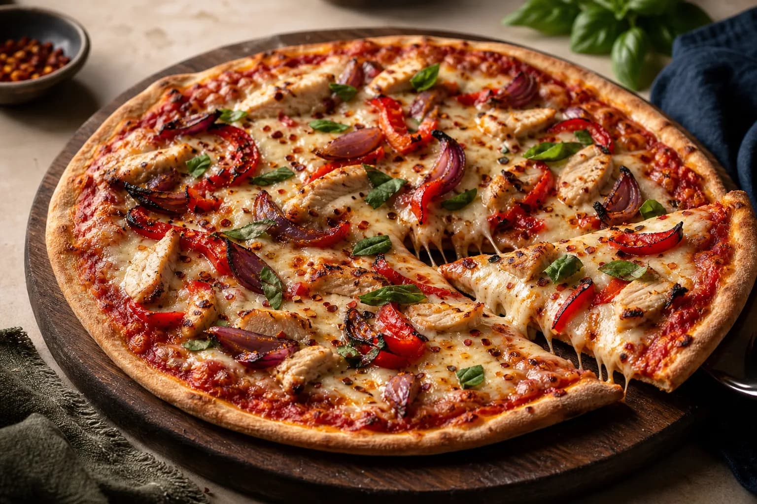 Chicken and Roasted Veg Pizza