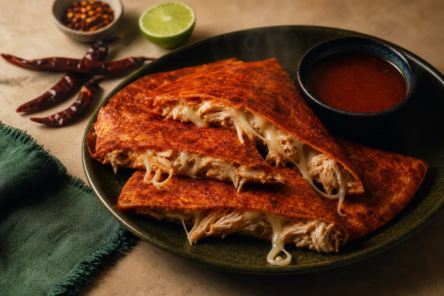 Chicken Birria Quesadillas