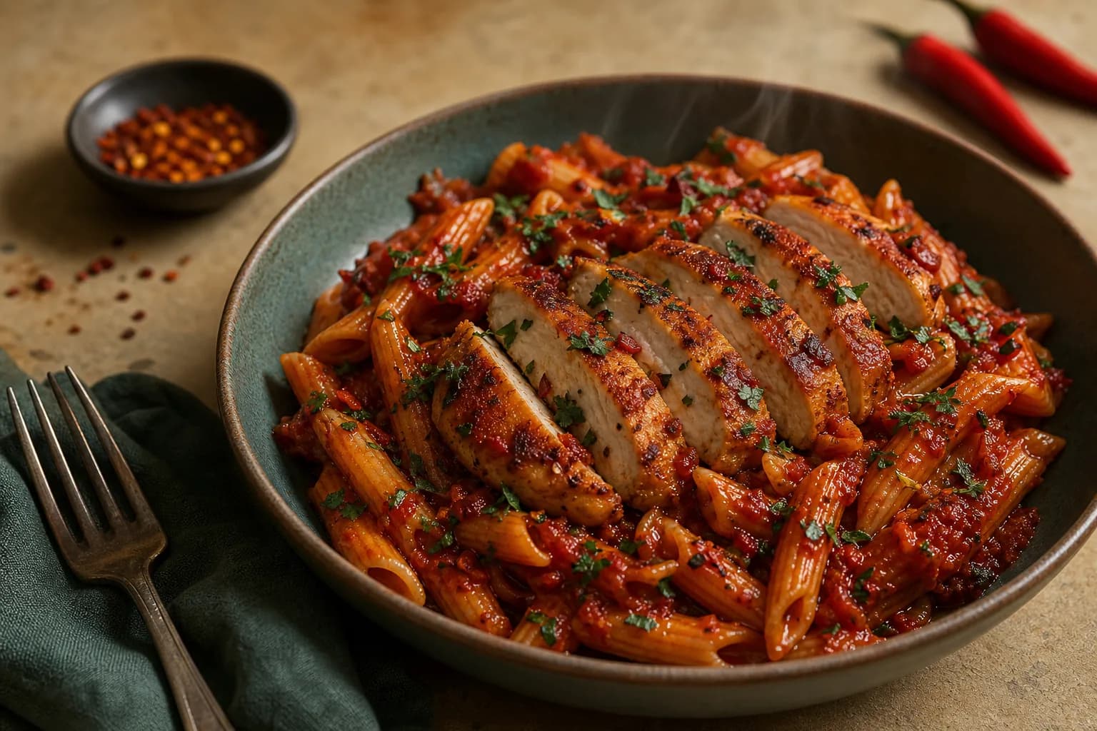Chicken Penne Arrabbiata