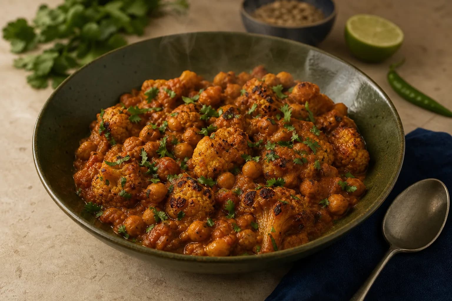 Chickpea and Cauliflower Curry