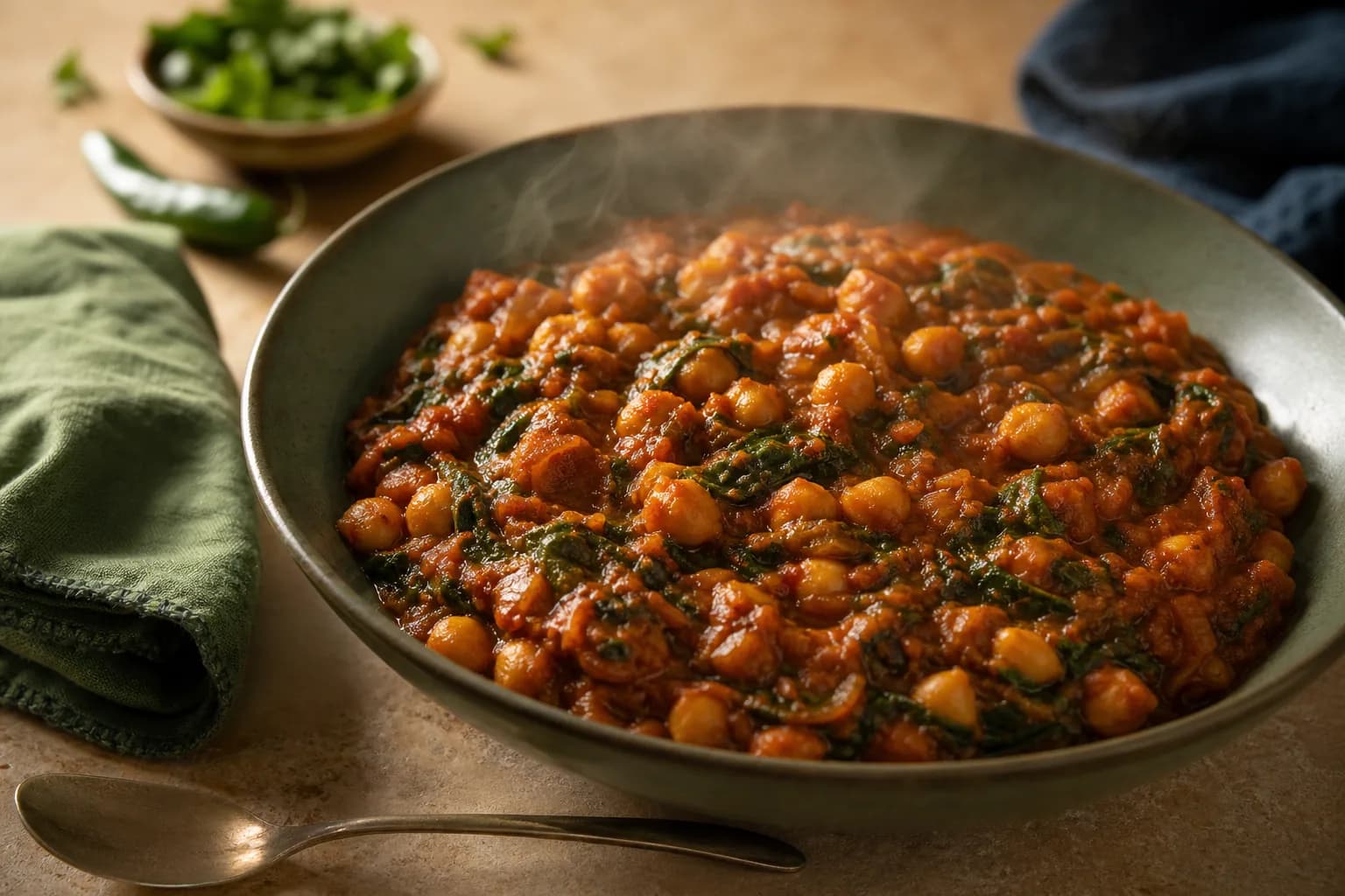 Chickpea and Spinach Curry