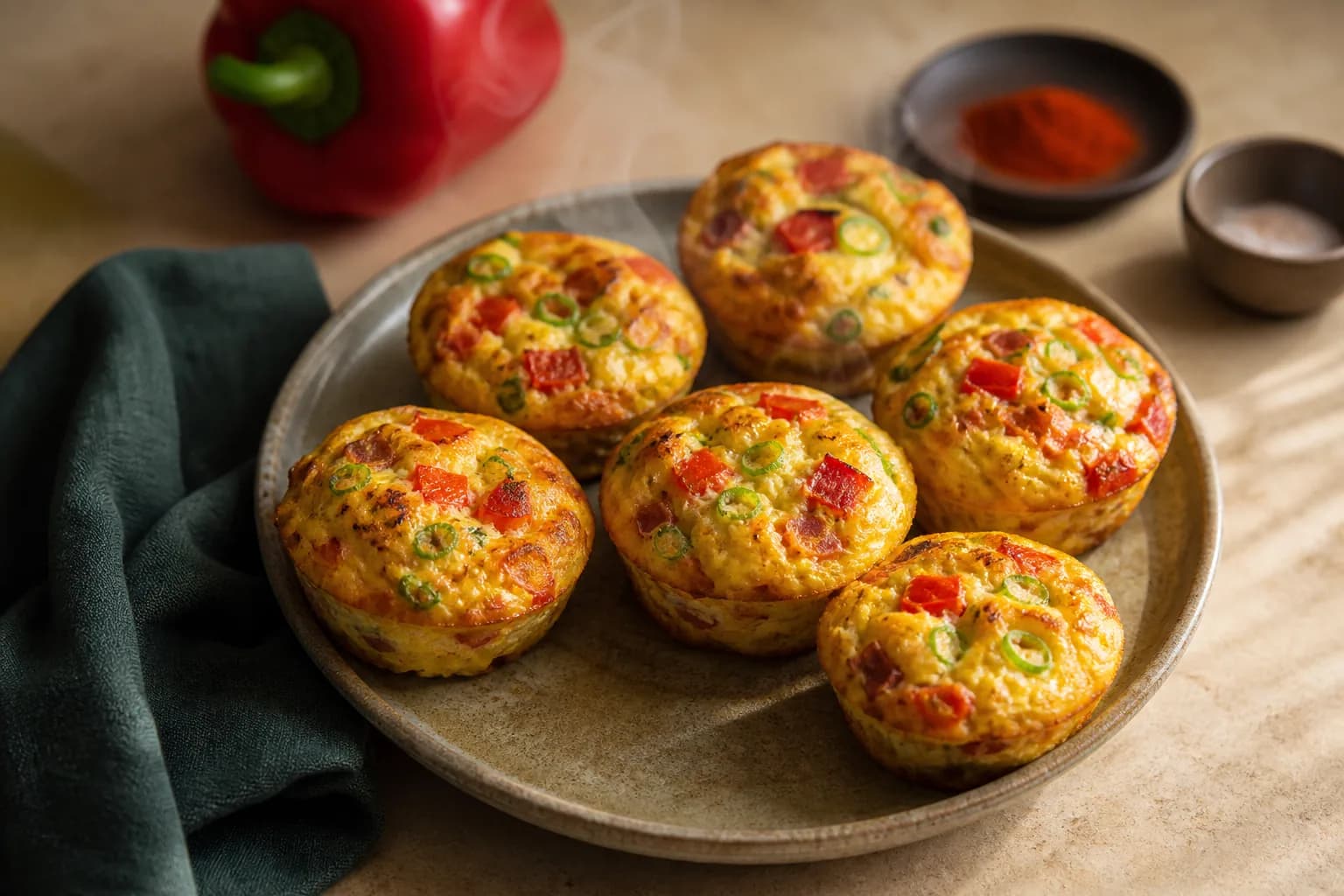 Chorizo and Red Pepper Egg Muffins