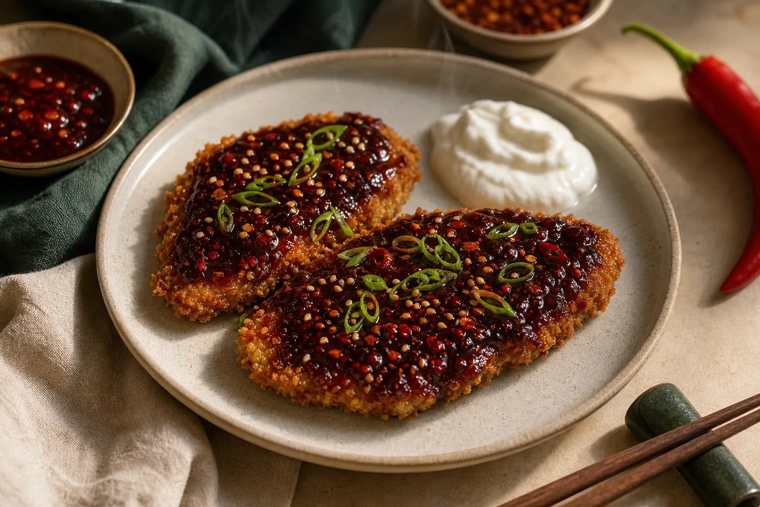 Fire Buldak Korean Fried Chicken Cutlets