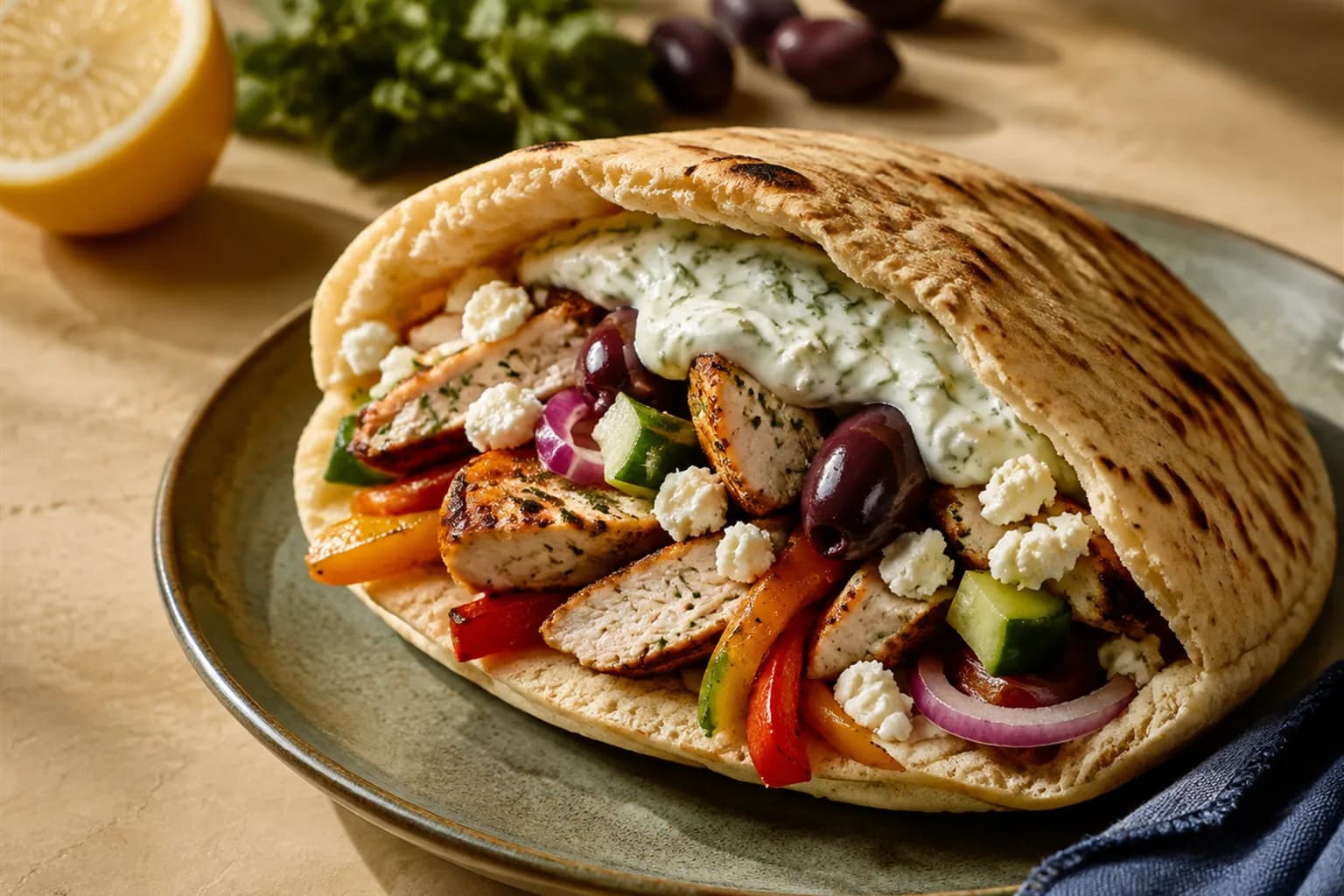 Greek Chicken Pita