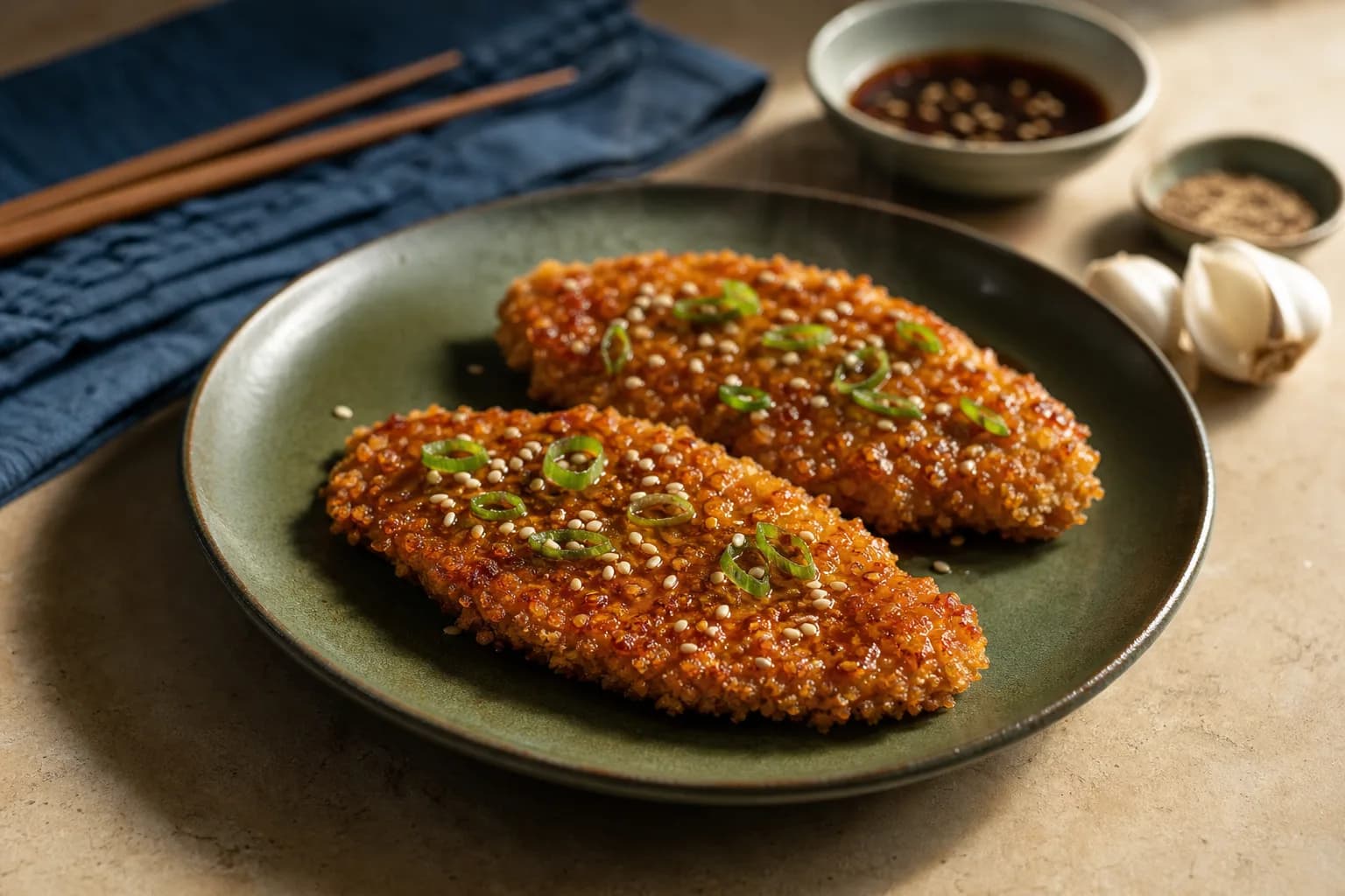 Soy Garlic Korean Fried Chicken Cutlets