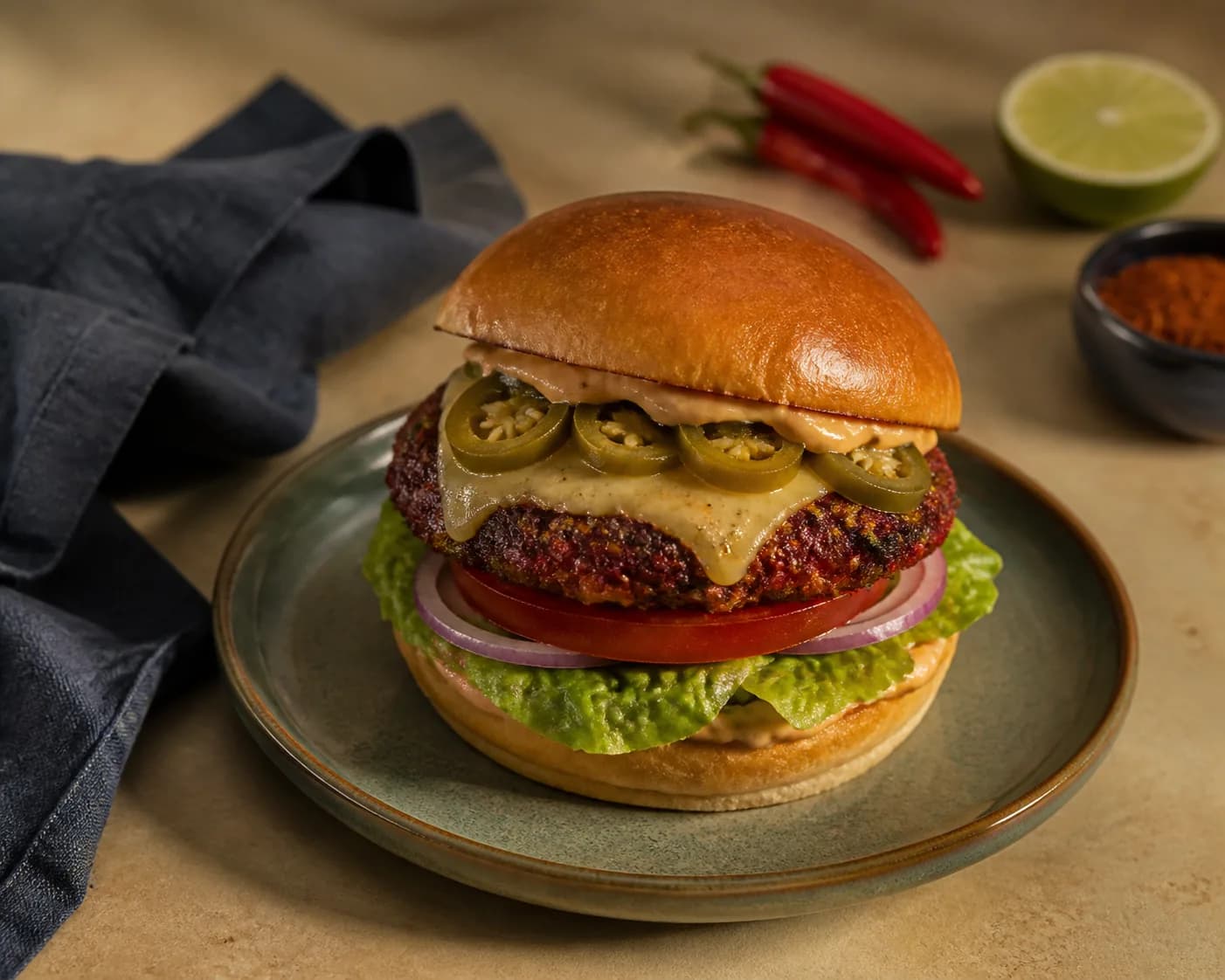 Spicy Cajun Beef Burger