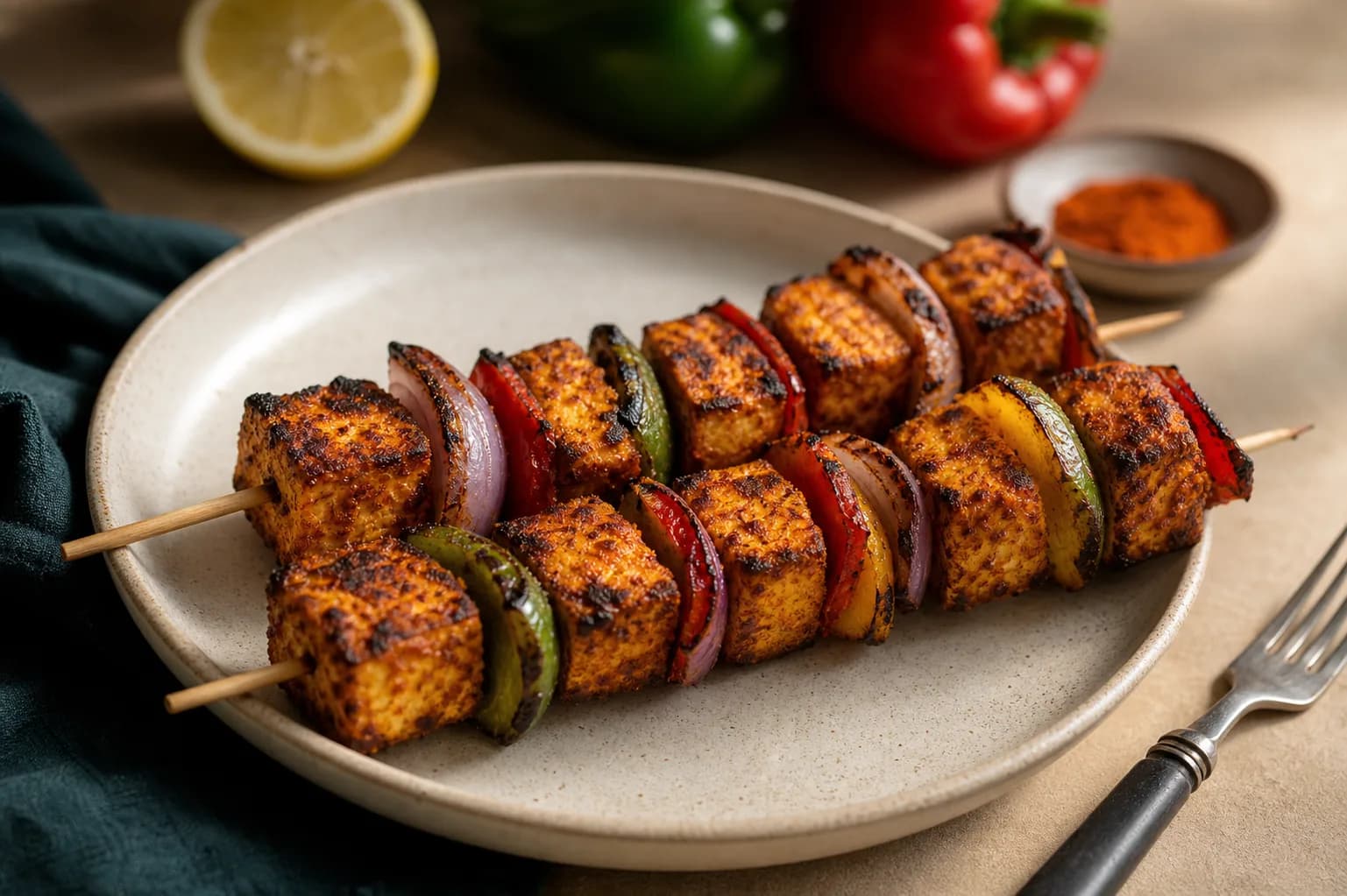 Tofu Tikka Skewers