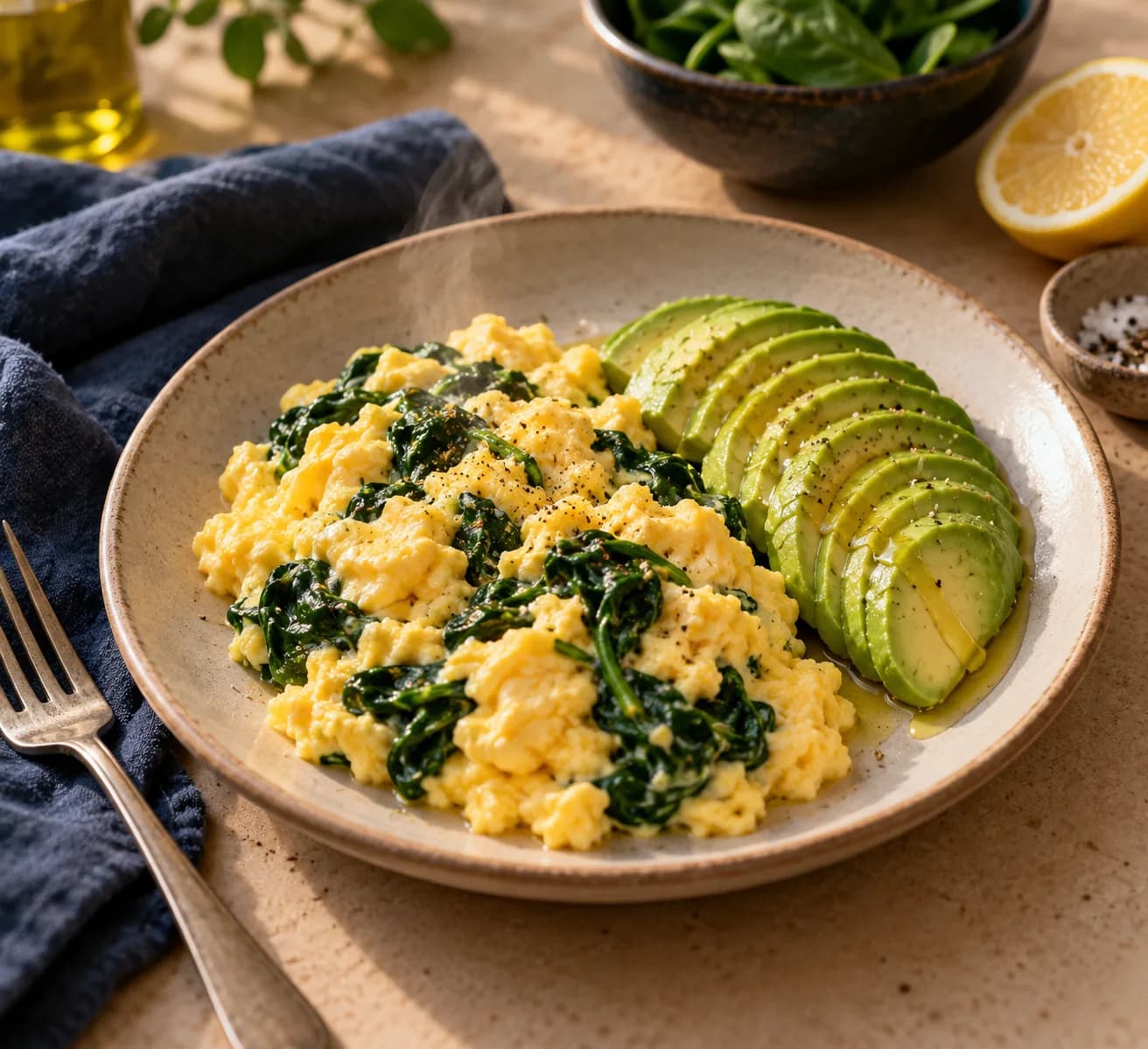 Green Breakfast Scramble with Avocado