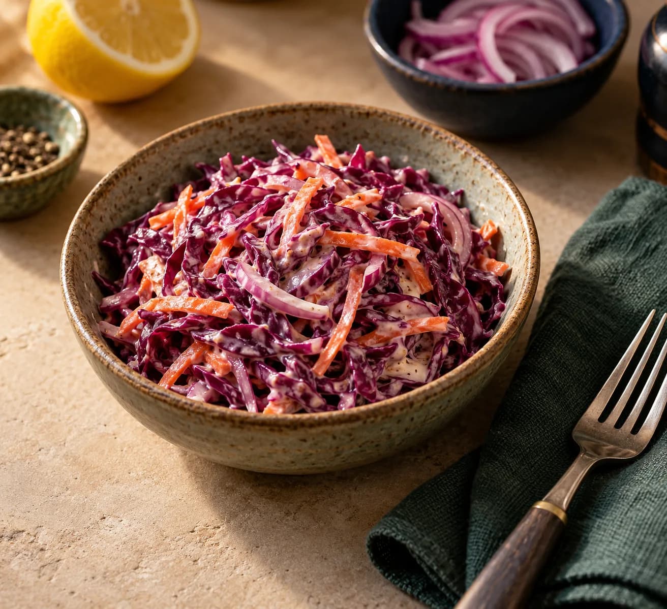 Creamy Red Cabbage Slaw