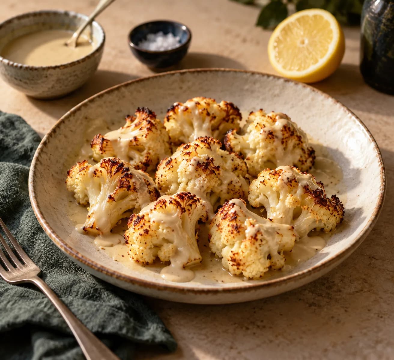 Tahini Roasted Cauliflower