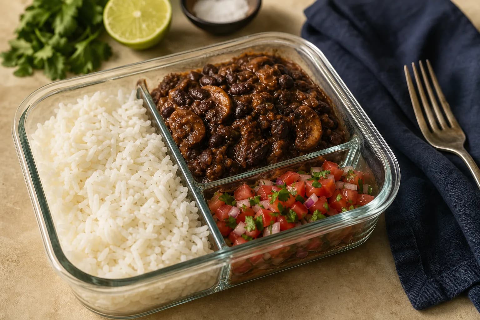 Black Bean and Mushroom Barbacoa Prep Bowl