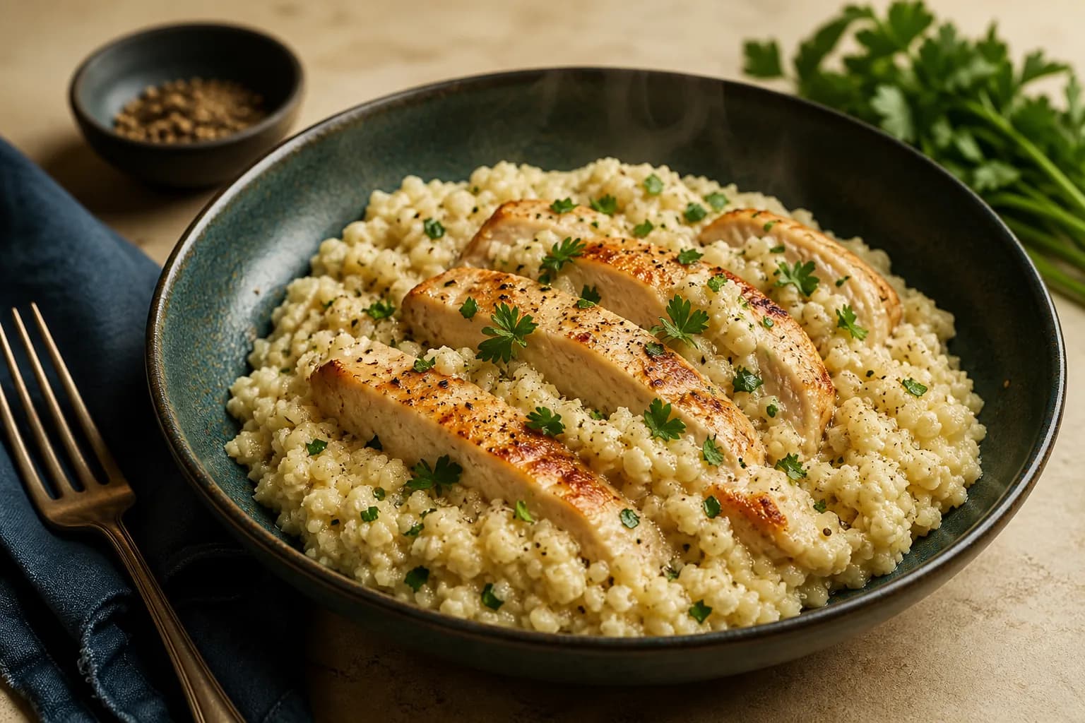 Cauliflower Risotto with Chicken