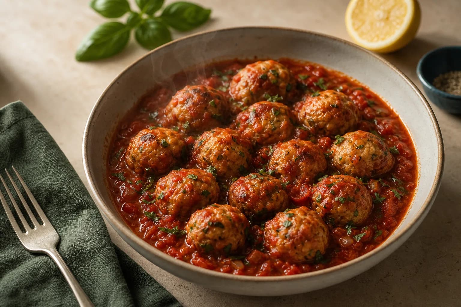 Chicken Meatballs in Tomato Sauce