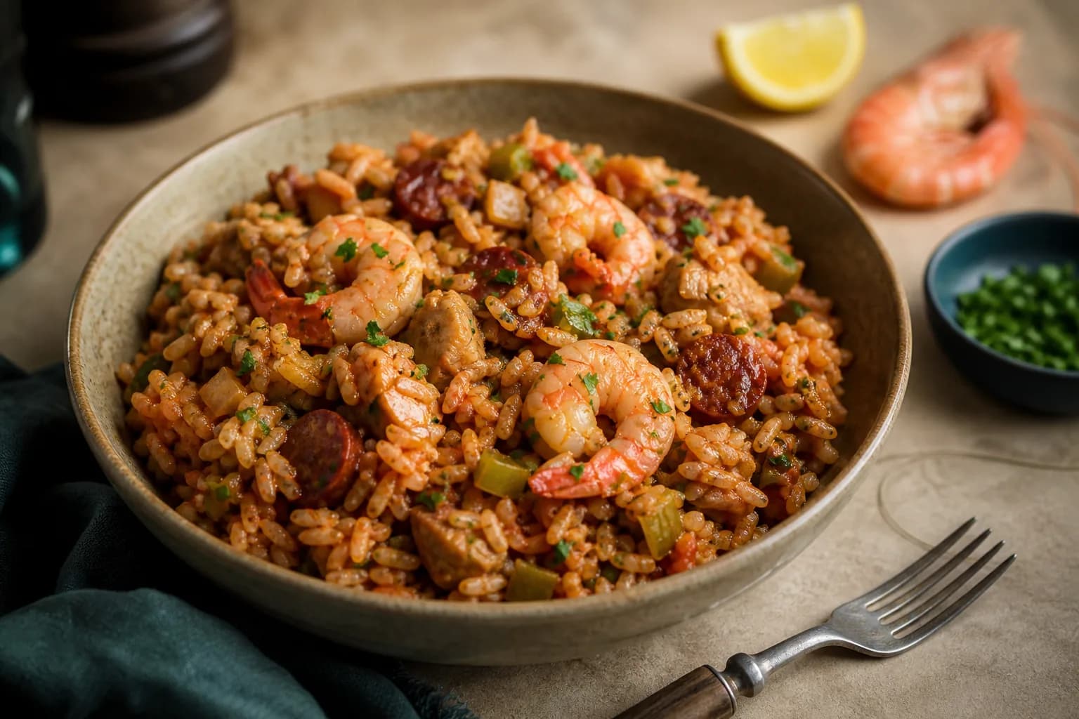 Chicken, Prawn and Chorizo Jambalaya