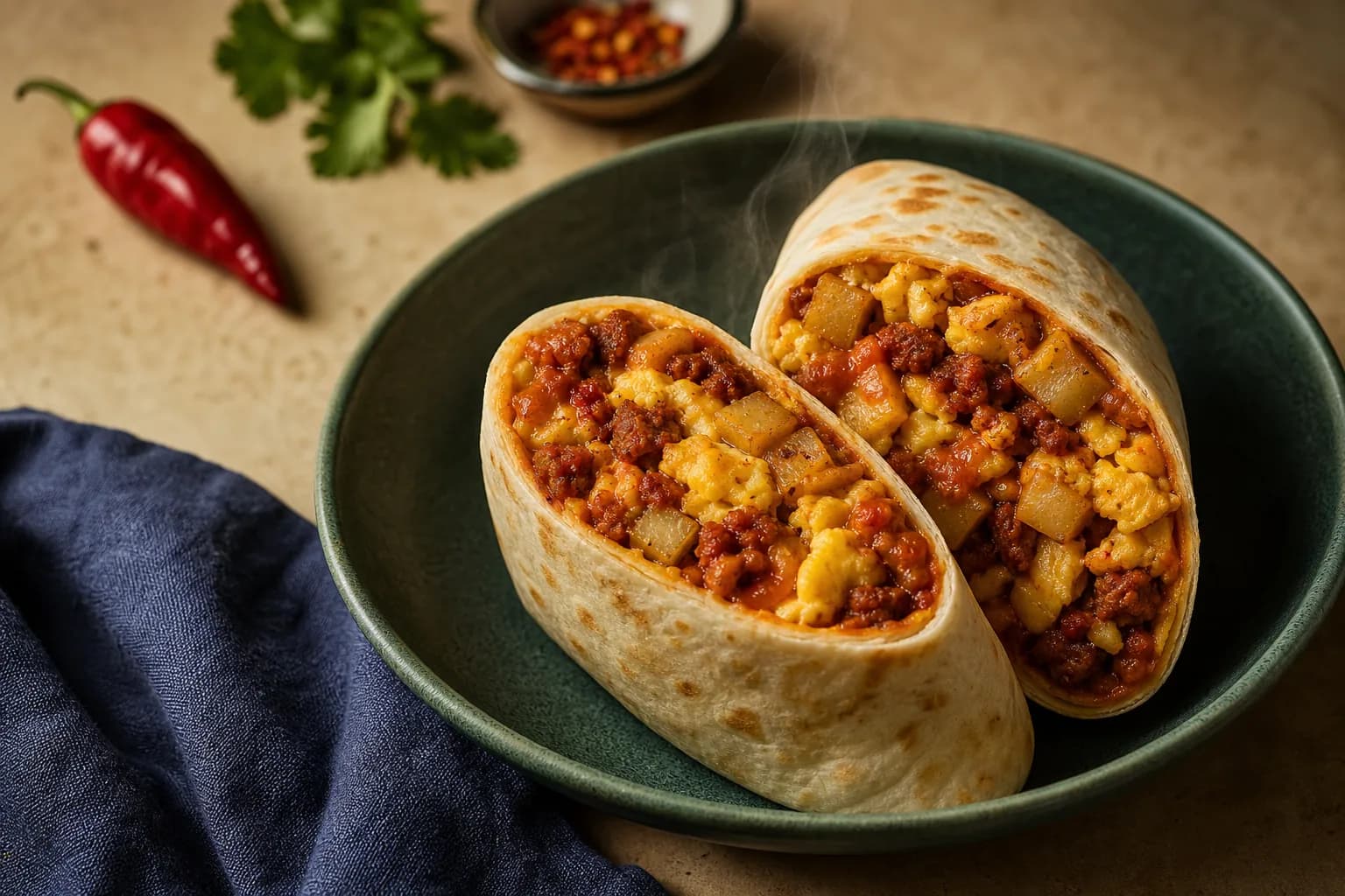 Chorizo and Potato Breakfast Burrito