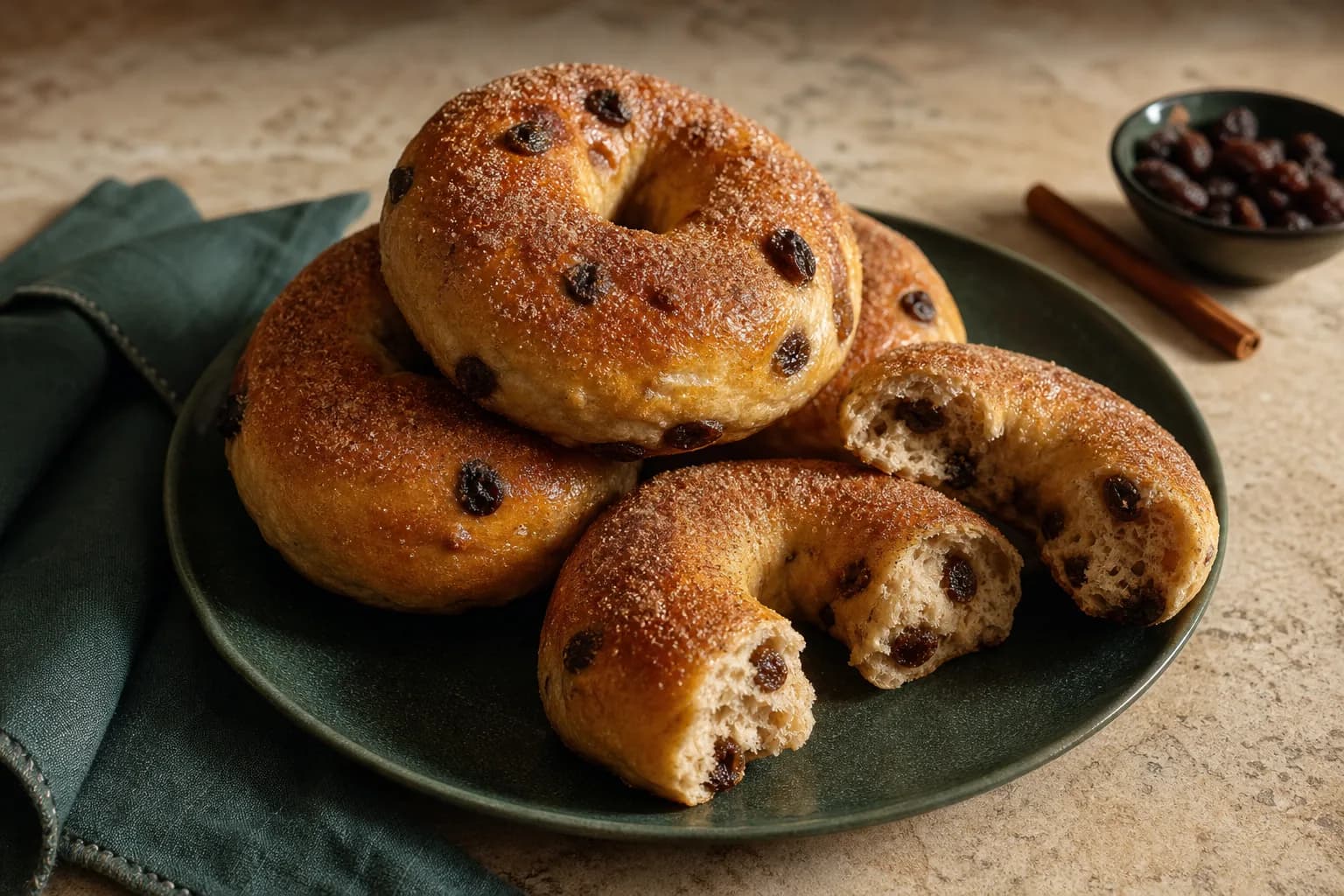 Cinnamon and Raisin Protein Bagels