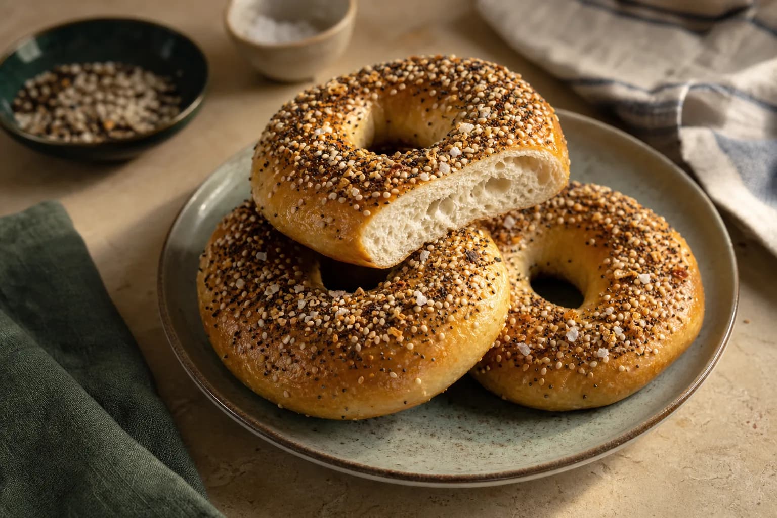 Everything Bagel Protein Bagels