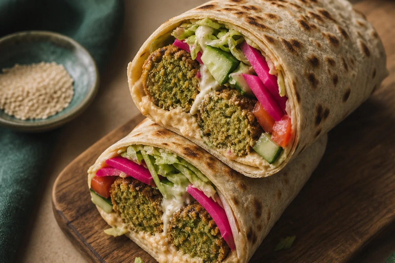 Falafel and Hummus Wrap
