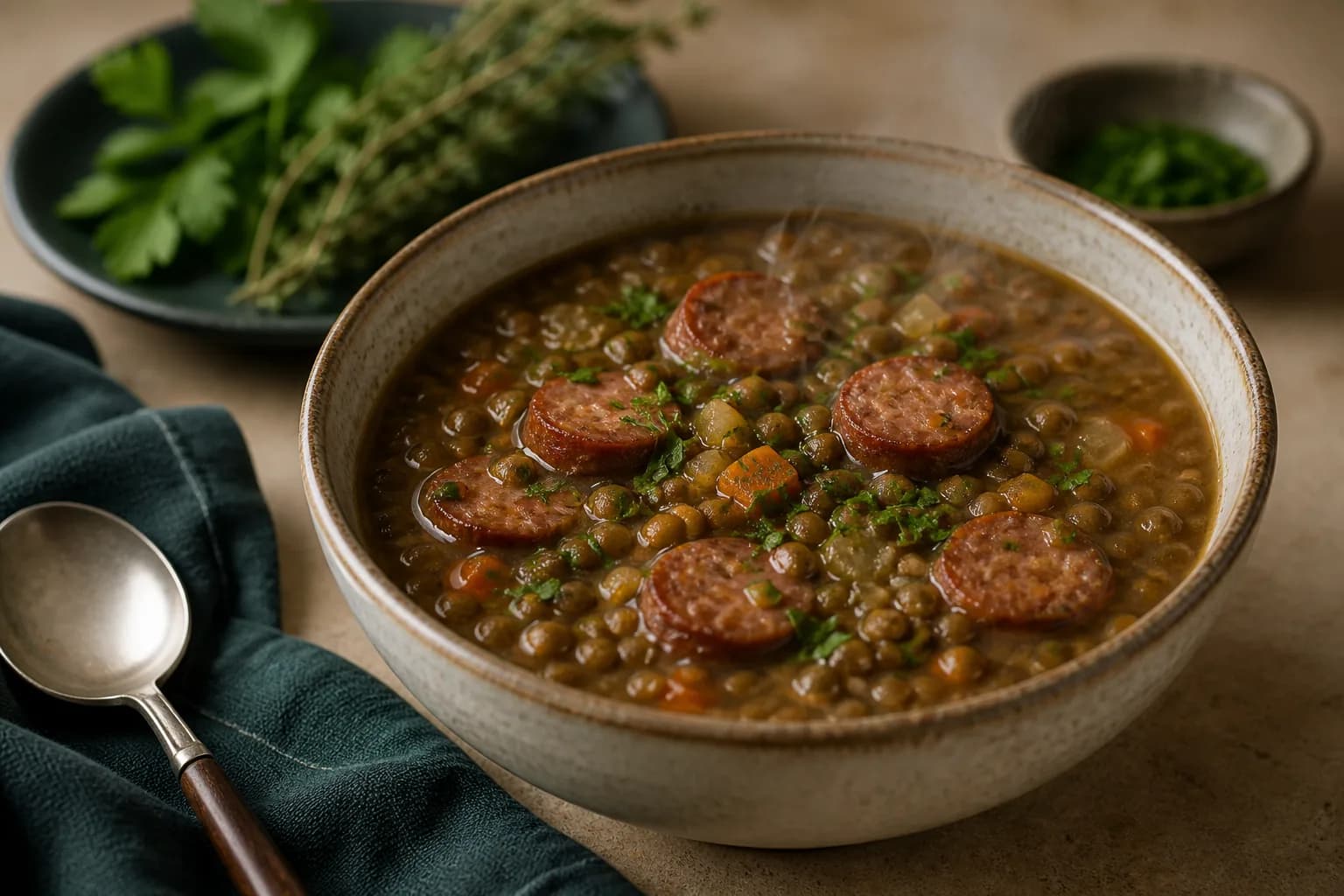 French Lentil and Sausage Soup