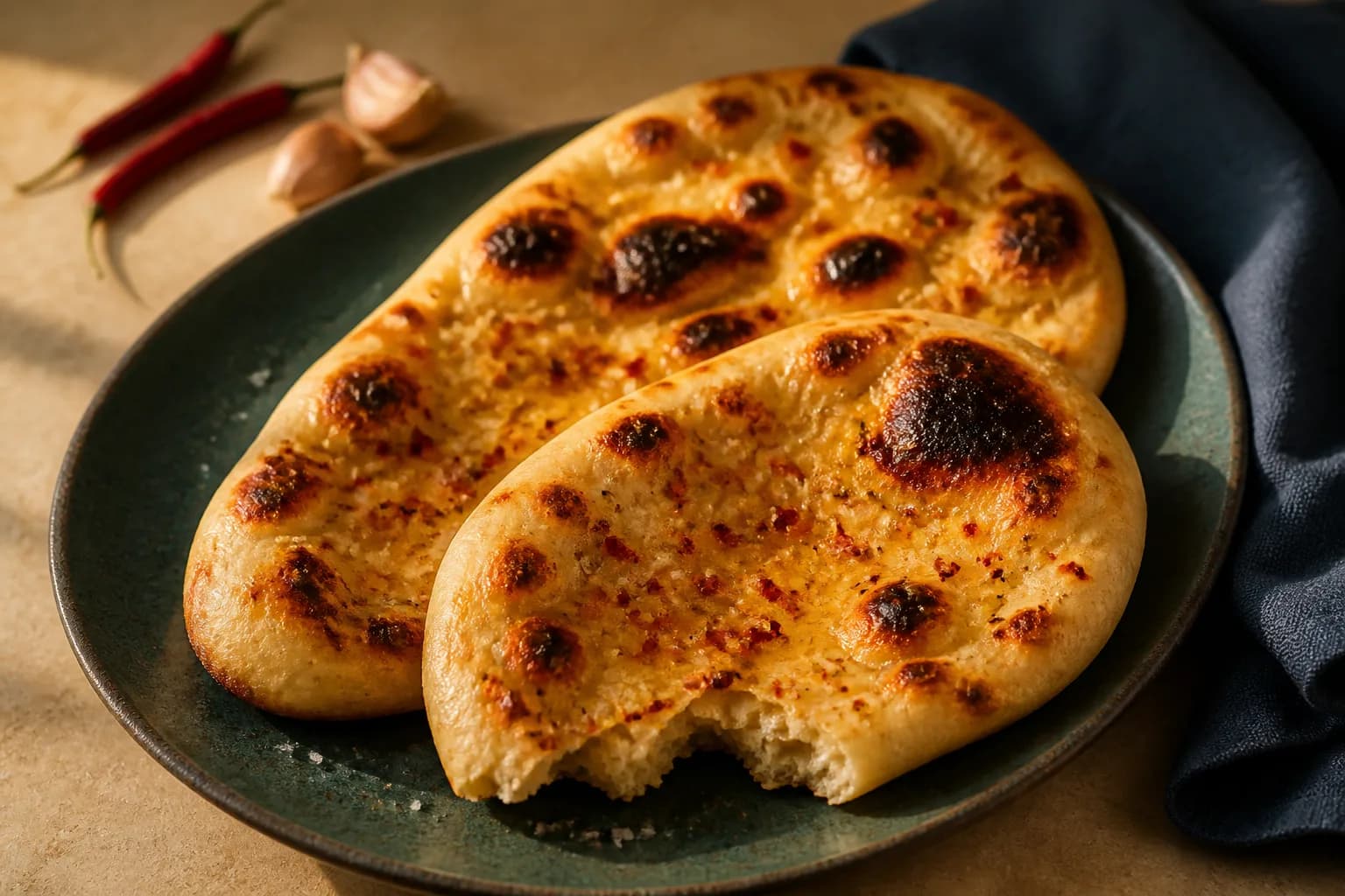 High-Protein Chilli Garlic Naan