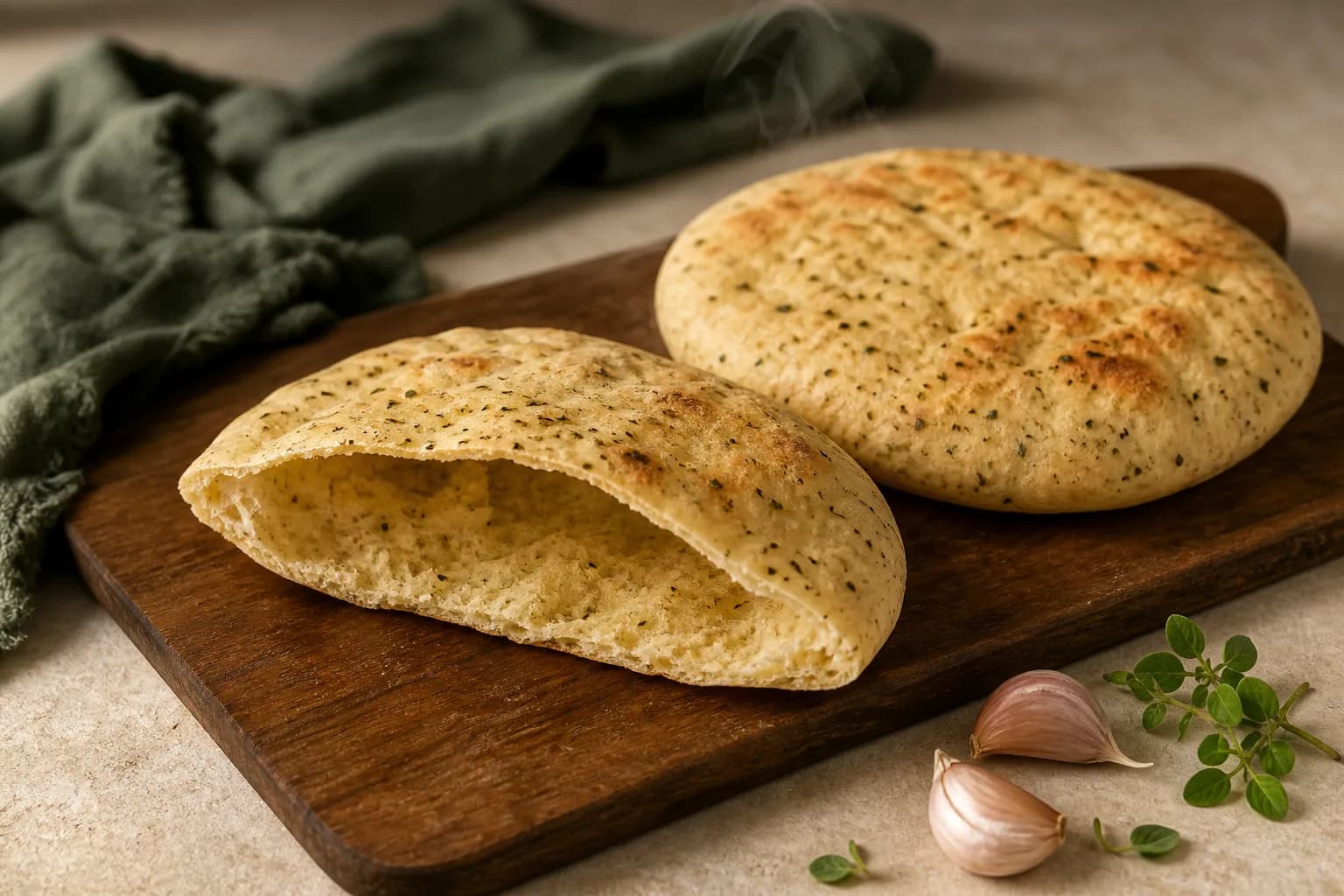 High-Protein Pita Pockets, Garlic and Herb