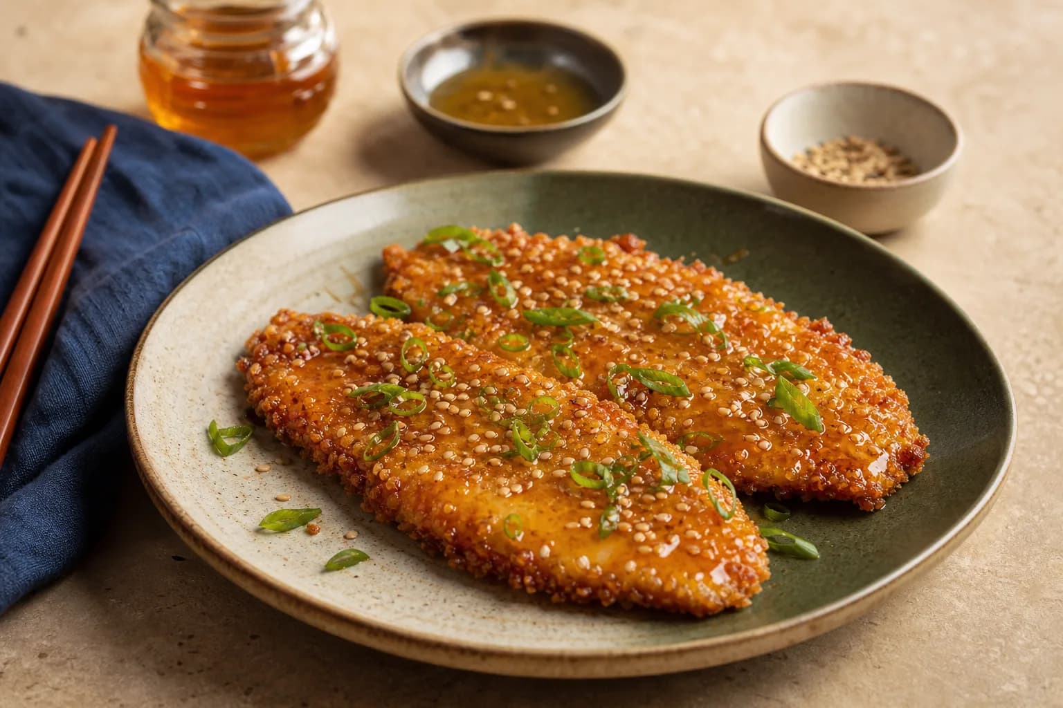 Honey Butter Korean Fried Chicken Cutlets