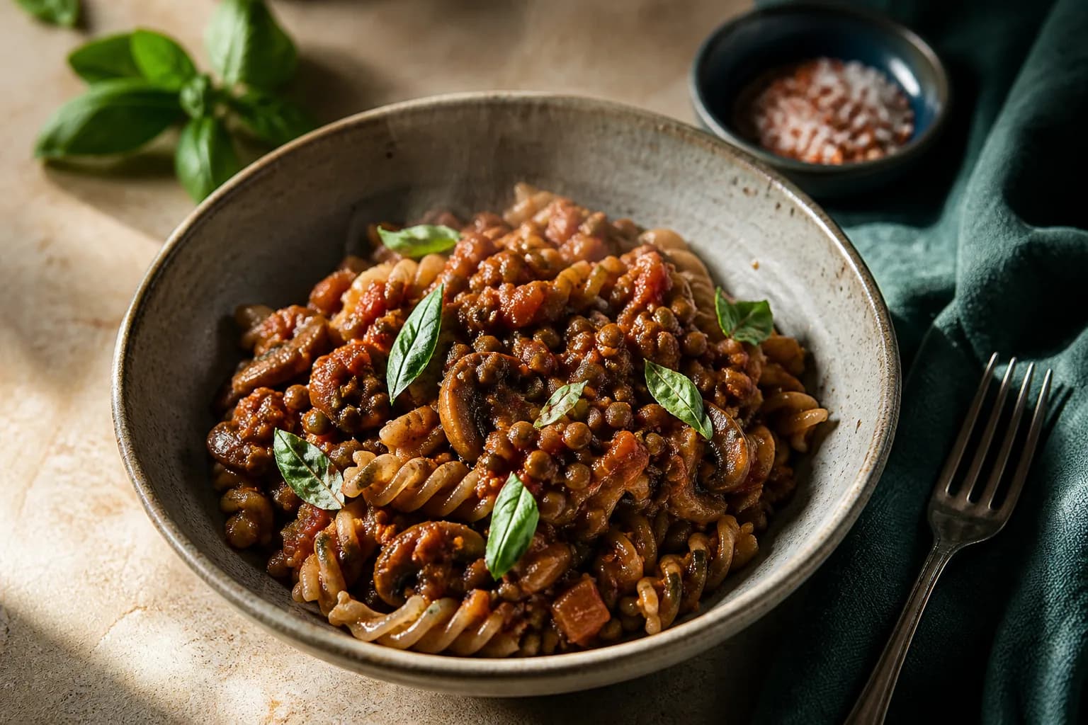 Lentil and Mushroom Bolognese