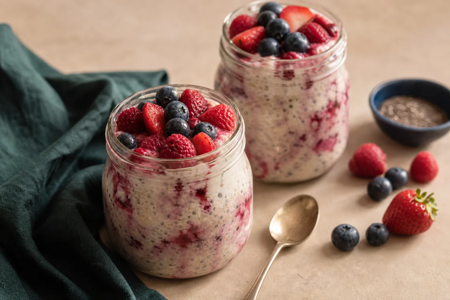 Mixed Berry and Vanilla Overnight Oats