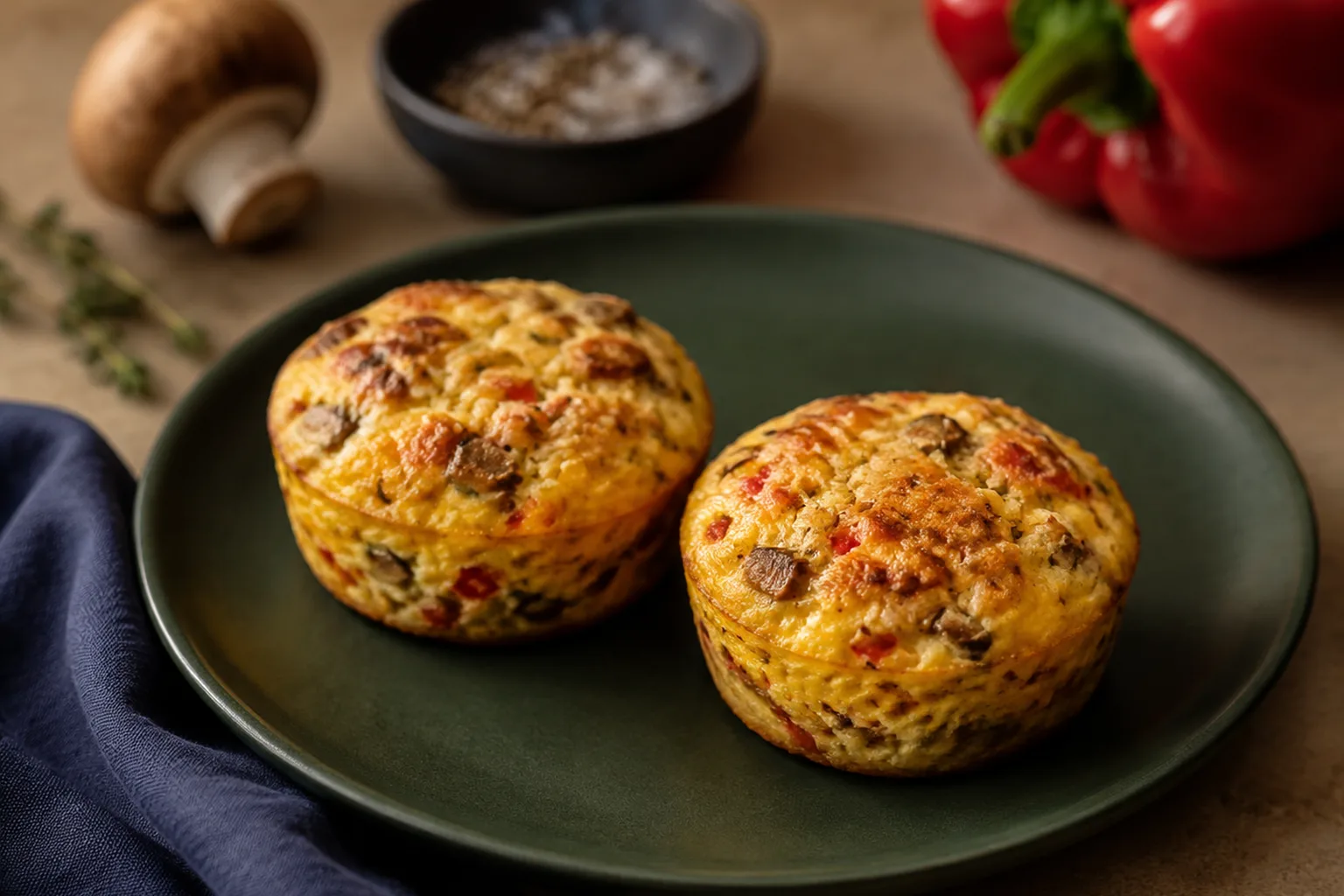 Mushroom and Pepper Egg Muffins
