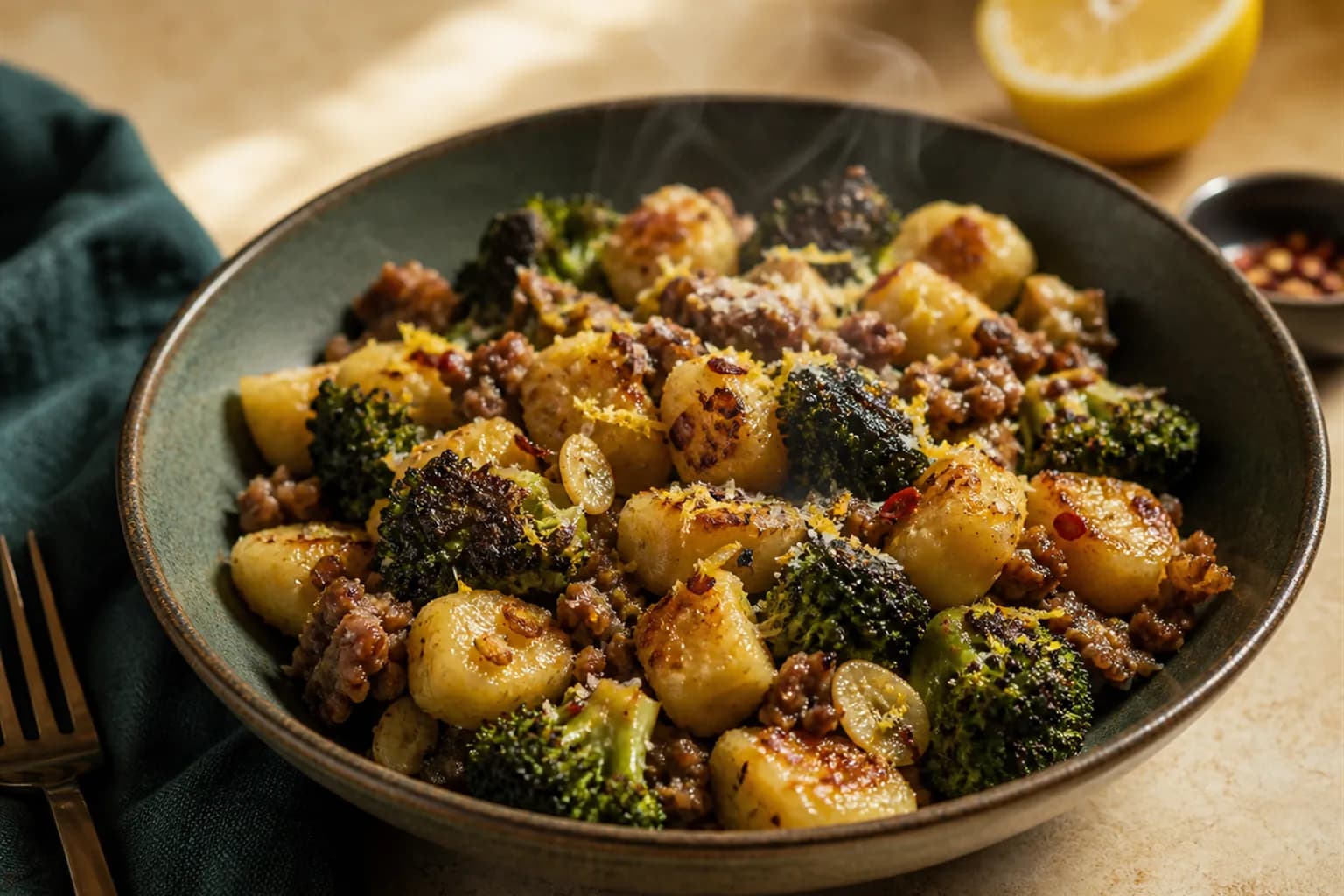 Gnocchi with Sausage and Broccoli