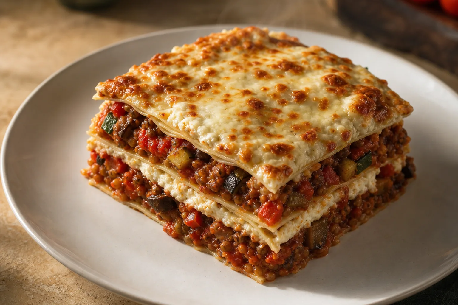 Roasted Veg and Lentil Lasagne
