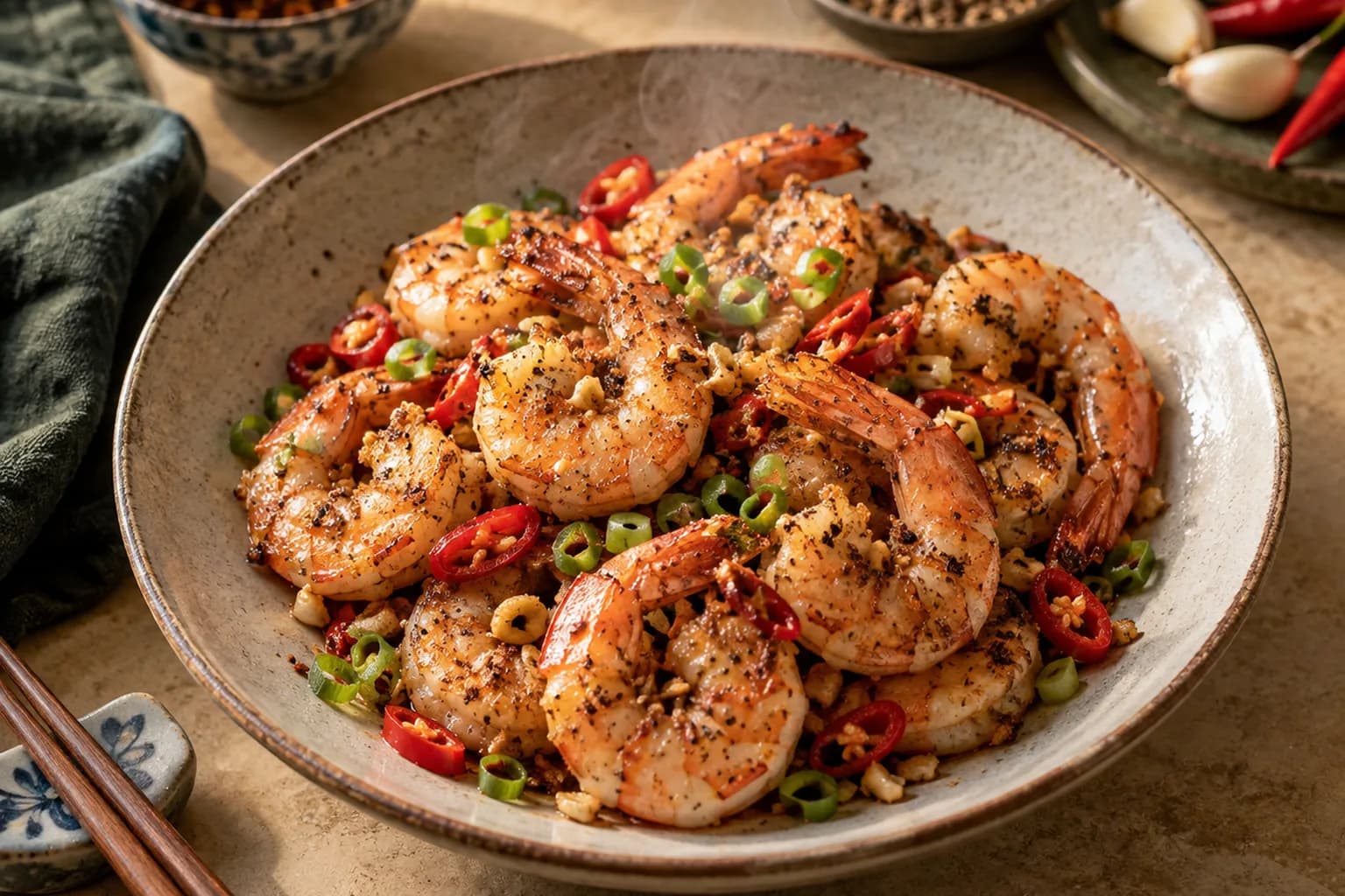 Salt and Pepper King Prawns