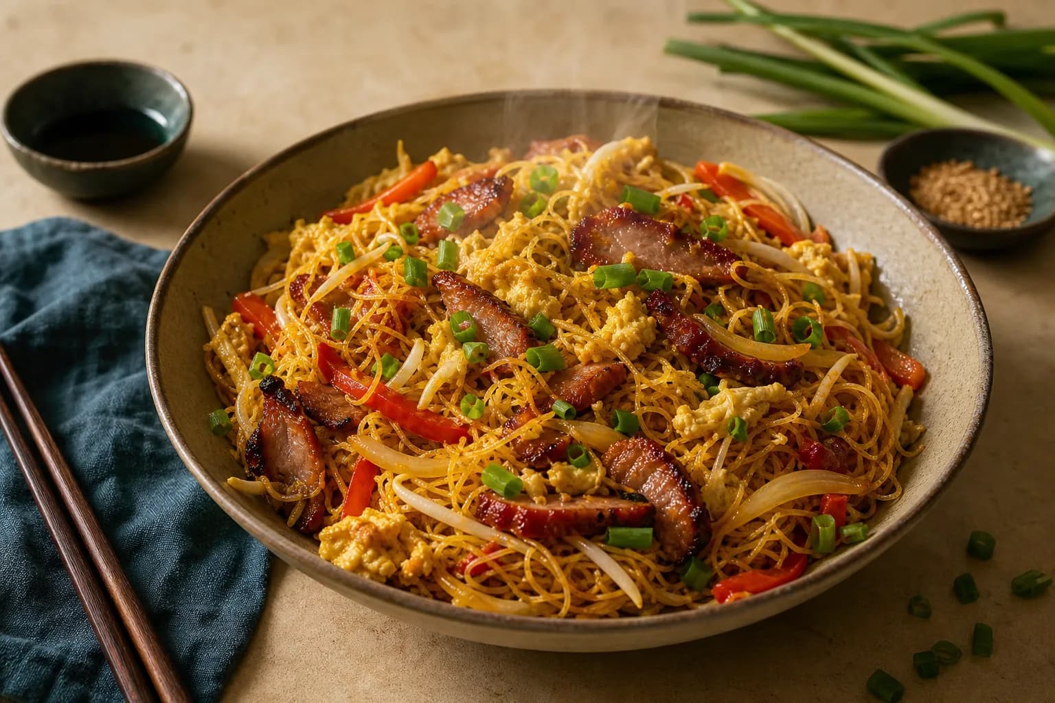 Singapore Char Siu Pork Noodles