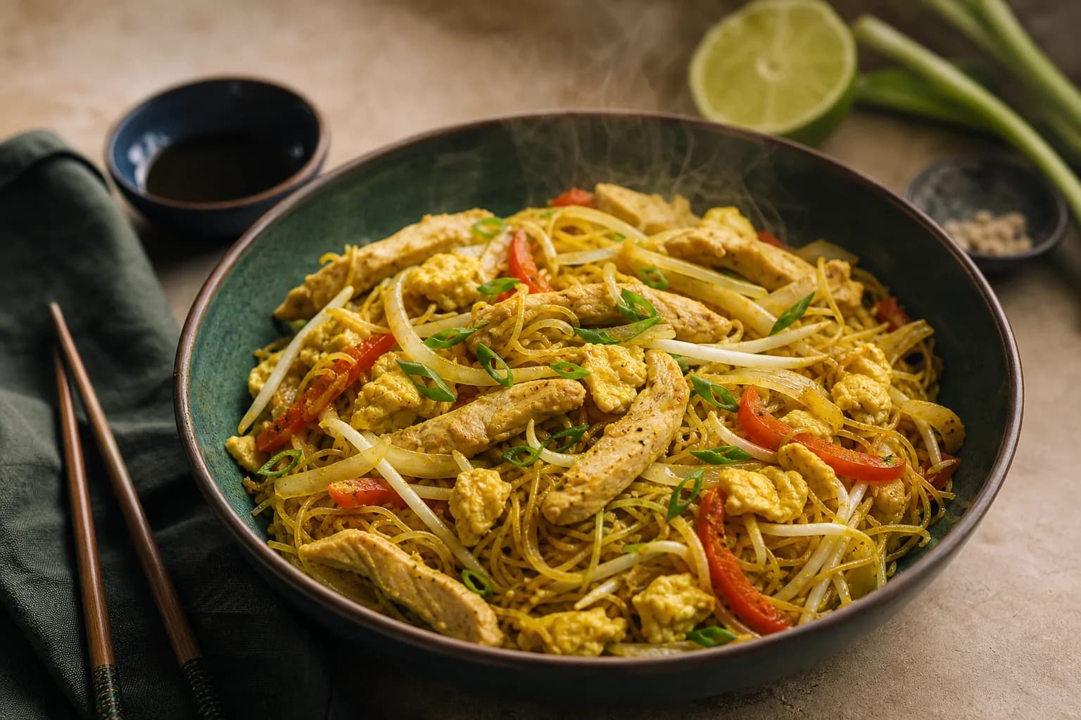 Singapore Chicken Noodles