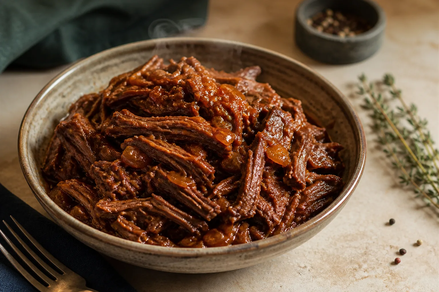 Slow-Cooked Pulled Beef Brisket