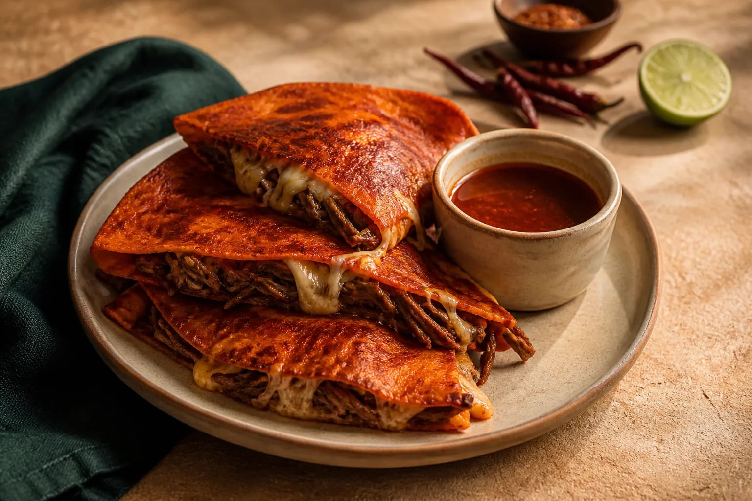 Smash Birria Beef Quesadillas