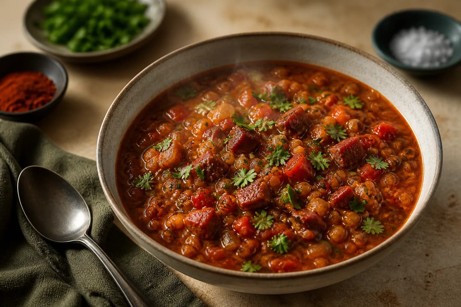 Smoky Chorizo and Lentil Soup
