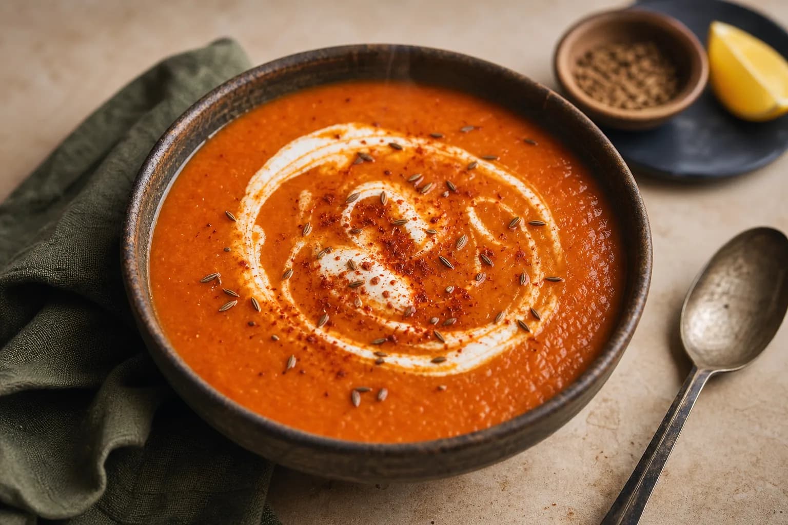Spiced Red Lentil and Tomato Soup