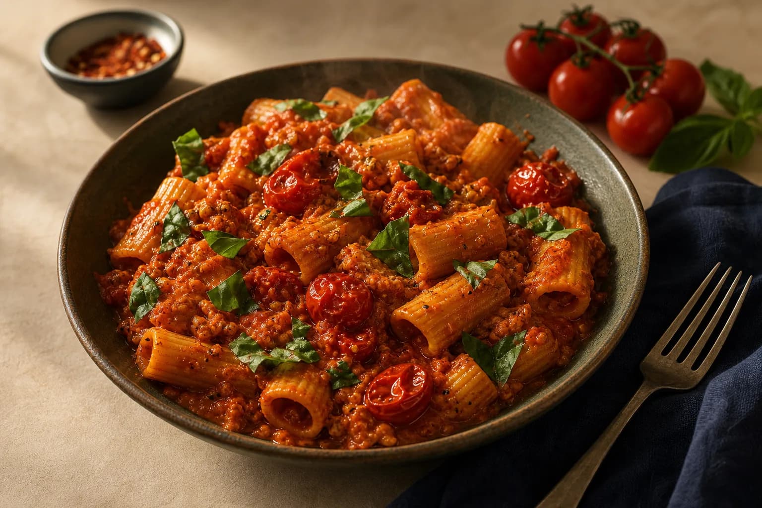 Spicy Nduja Baked Feta Pasta