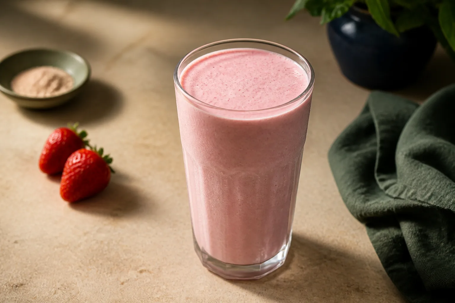 Strawberries and Cream Protein Shake