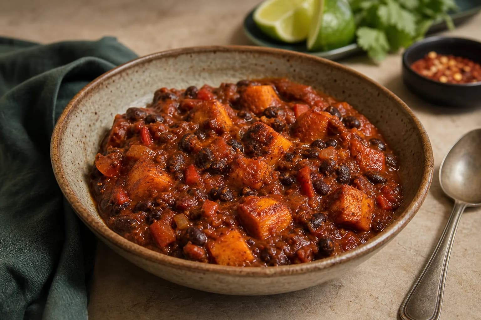 Sweet Potato and Black Bean Chilli
