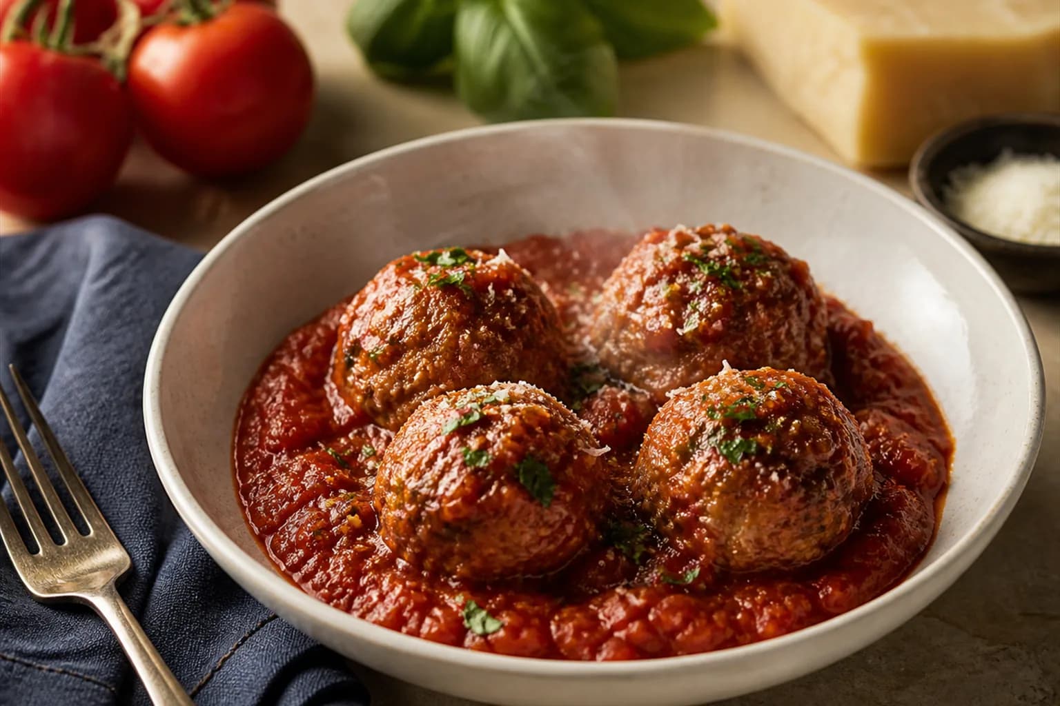 Turkey and Beef Meatballs in Tomato Sauce