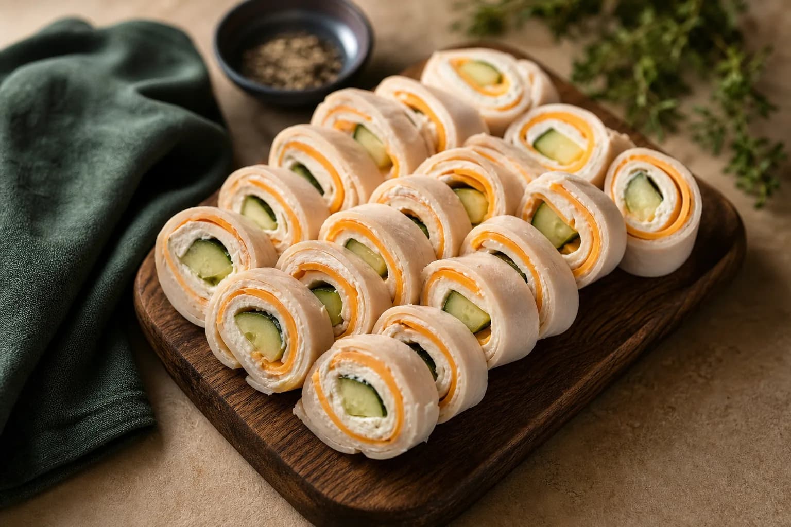 Turkey and Cheese Roll-Ups