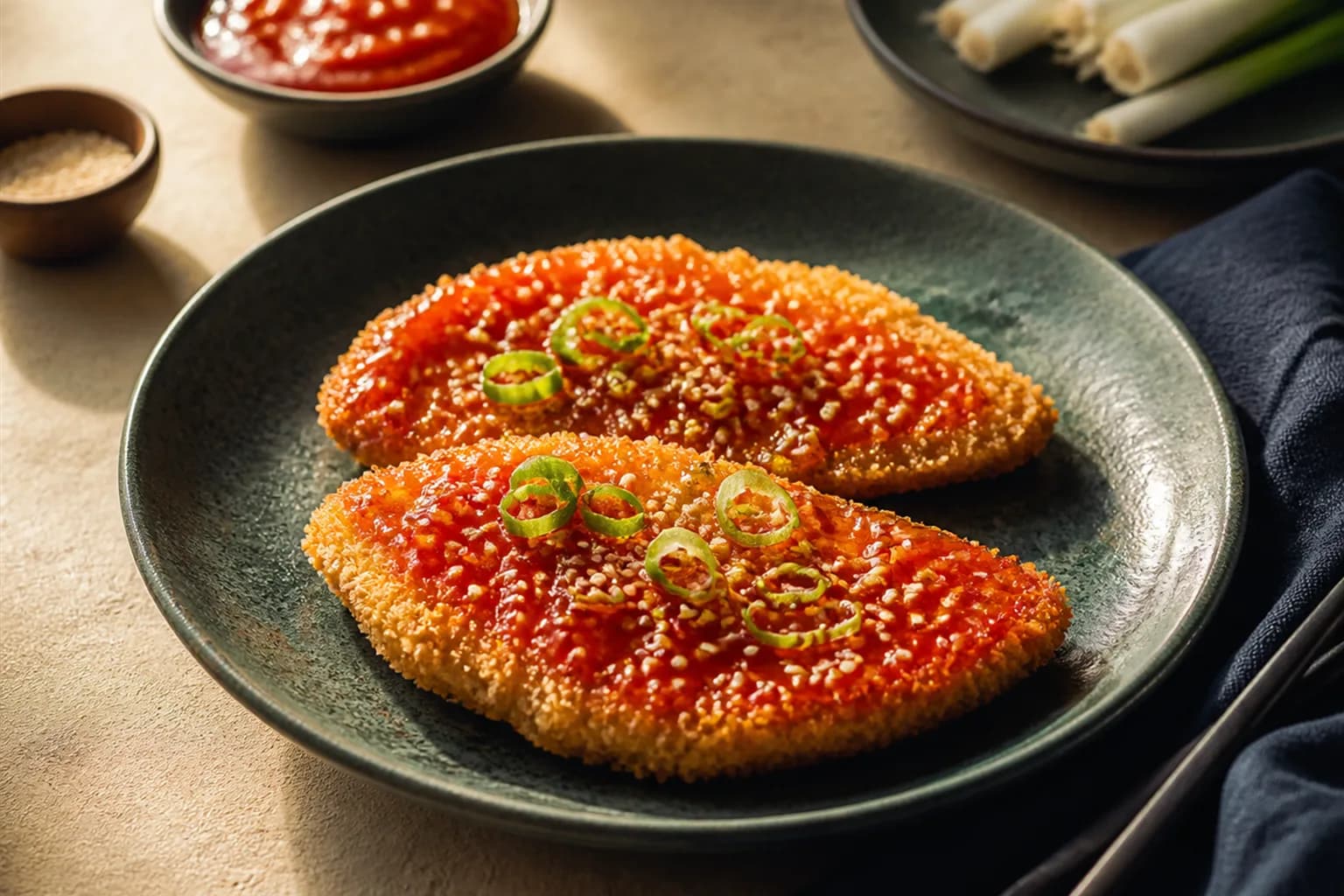 Yangnyeom Sweet-Spicy Korean Fried Chicken Cutlets